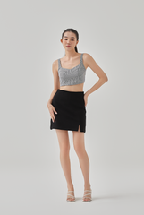 Kandice Mini Pencil Skort in Black 