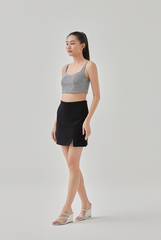 Kandice Mini Pencil Skort in Black 