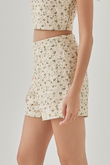 Sofie Floral Embroidery High Waisted Shorts