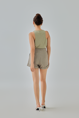 [B1F1] Manny Striped Folded Hem Shorts