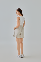 Danni Elastic Waist Shorts in Ash
