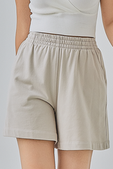 Danni Elastic Waist Shorts in Ash