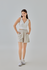 Danni Elastic Waist Shorts in Ash