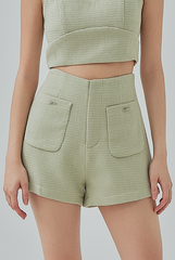 [B1F1] Hope Tweed High Waisted Shorts