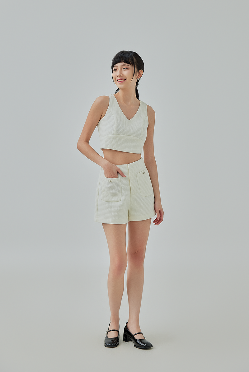 [B1F1] Hope Tweed High Waisted Shorts