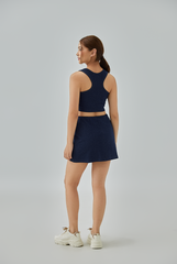 Alyssa Denim Jersey Mini Skort