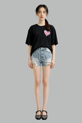 Arden Raw Edge Denim Shorts