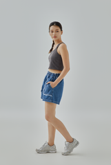Raiah Raw Pocket Hem Denim Shorts