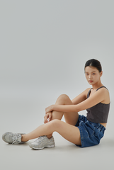 Raiah Raw Pocket Hem Denim Shorts