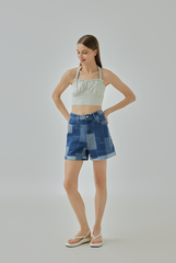 Lana Patchwork Denim Shorts