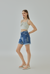 Lana Patchwork Denim Shorts