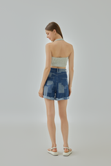 Lana Patchwork Denim Shorts
