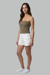 Lyra Contrast Stitch Cargo Shorts