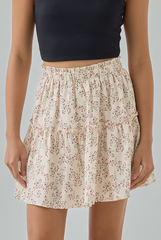Abby Floral Printed Tiered Skort