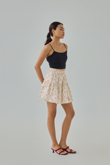 Abby Floral Printed Tiered Skort