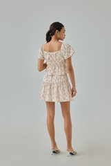 Abby Floral Printed Tiered Skort