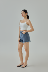 Haley Denim Fringe Shorts