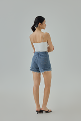 Haley Denim Fringe Shorts