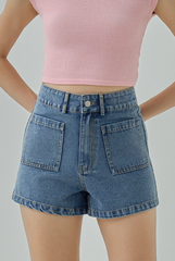 Alvina High-Waisted Denim Shorts