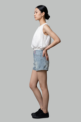 Brielle High-Waisted Denim Shorts