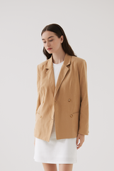 Grazia Double Breasted Blazer in Khaki