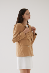 Grazia Double Breasted Blazer in Khaki