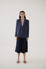 Grazia Double Breasted Blazer in Navy Blue