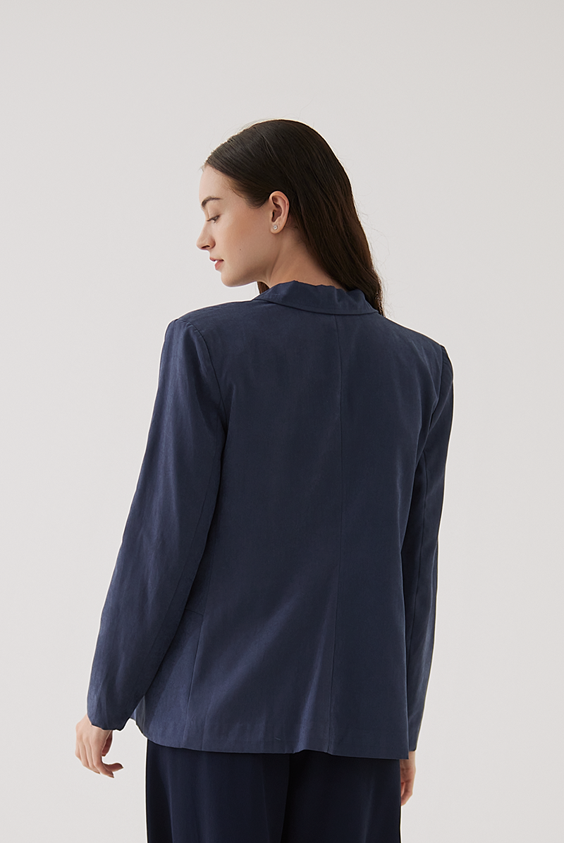 Grazia Double Breasted Blazer in Navy Blue
