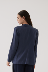 Grazia Double Breasted Blazer in Navy Blue