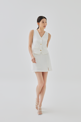 Kandice V-Neck Vest in White