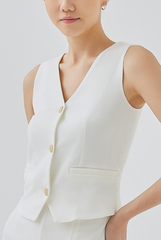 Kandice V-Neck Vest in White