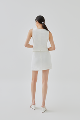 Kandice V-Neck Vest in White