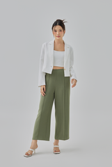 Kelyn Cropped Single Button Blazer in White