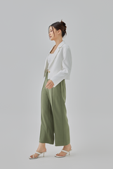 Kelyn Cropped Single Button Blazer in White