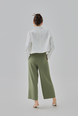 Kelyn Cropped Single Button Blazer in White