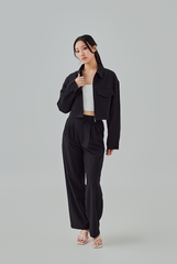 Aida Zip-Up Jacket in Black 
