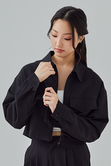 Aida Zip-Up Jacket in Black 