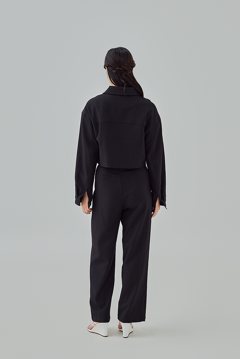 Aida Zip-Up Jacket in Black 