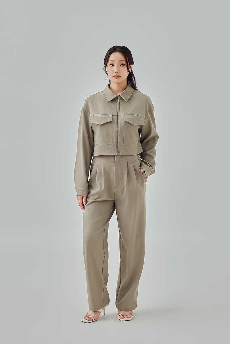 Aida Zip-Up Jacket in Truffle