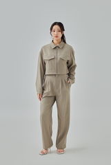 Aida Zip-Up Jacket in Truffle