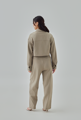 Aida Zip-Up Jacket in Truffle