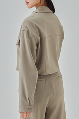 Aida Zip-Up Jacket in Truffle