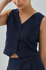 [B1F1] Bella Striped Vest Top