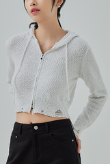 Taffy Distressed Hooded Jacket