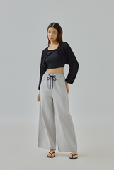 Tate Buckle-Front Knit Shrug Cardigan