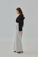 Tate Buckle-Front Knit Shrug Cardigan