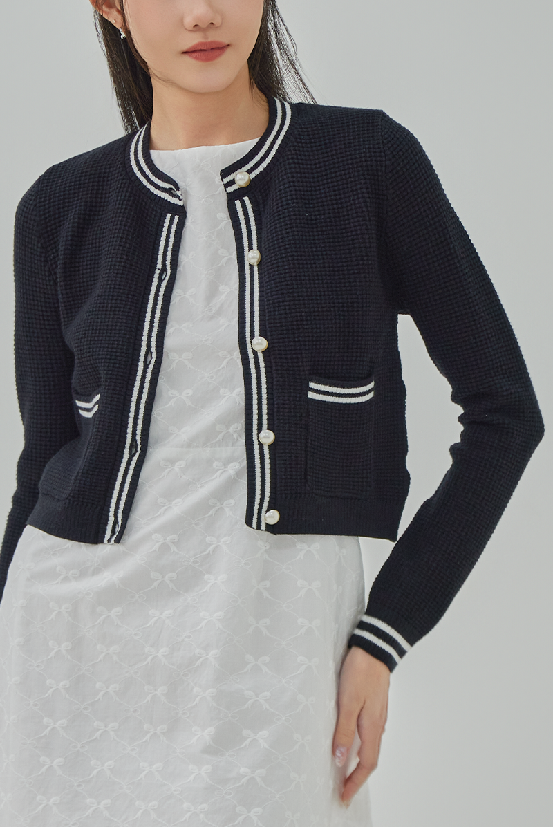 Lillian Waffle Textured Knit Cardigan