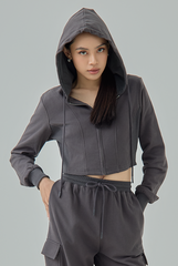 Ainsley Cropped Zip Hoodie Jacket
