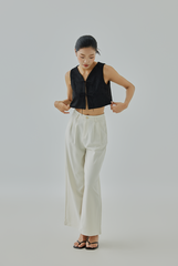 Talia Front Self-Tie Closure Vest Outer Top