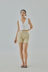 Talia Front Self-Tie Closure Vest Outer Top